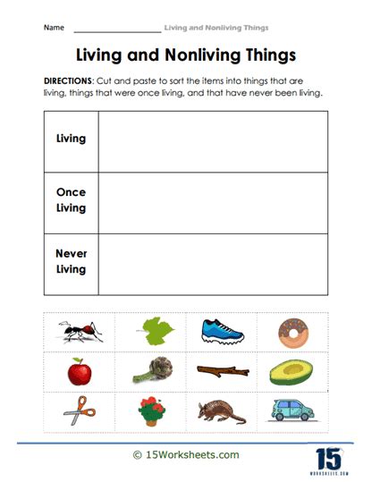 Living And Nonliving Things Worksheets Worksheets Worksheets