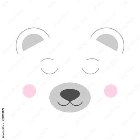 Cute polar bear vector illustration, isolated on white background ...