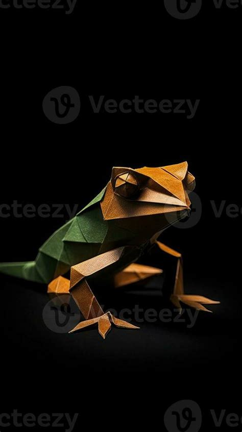 Gecko Origami on Dark Background AI Generated 29984419 Stock Photo at Vecteezy