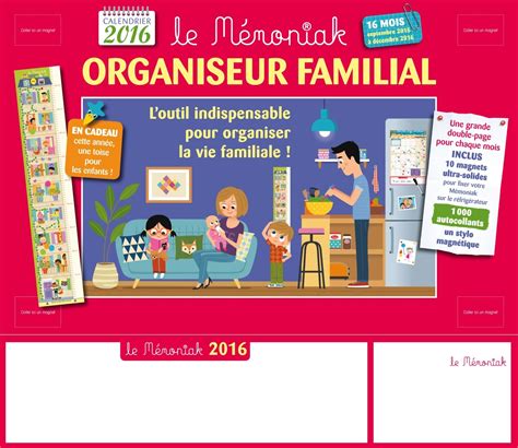 Organiseur familial Memoniak 2015 2016 De septembre 2015 à décembre