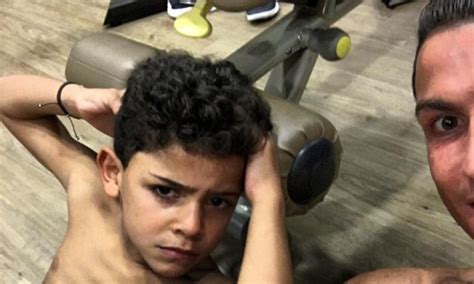 Cristiano Ronaldo Poses With His Son In The Gym As Real Madrid Star