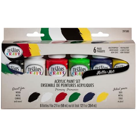 Testors Primary Acrylic Paint (Kit) in the Craft Paint department at ...