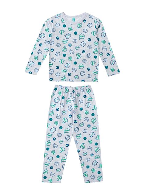 PIJAMA INFANTIL MENINO LONGO MALWEE 1000091731 Cinza