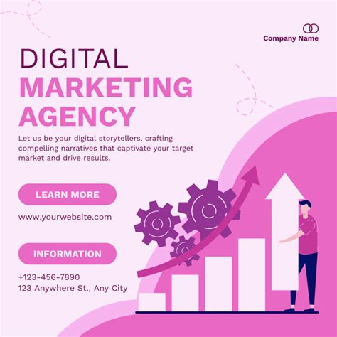 Highly Professional Marketing Agency Service In Pink With Charts Online