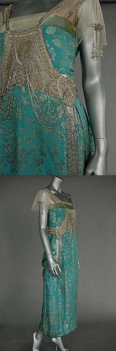 Turquoise And Silver 1920s Evening Dress Vintage Outfits Edwardian