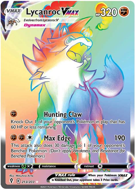 Lycanroc VMAX Evolving Skies 213 Pokemon Card