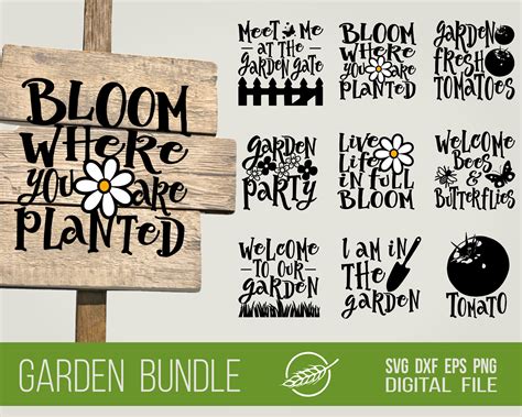 Garden Quote Bundle Svg Cut Files Etsy Australia