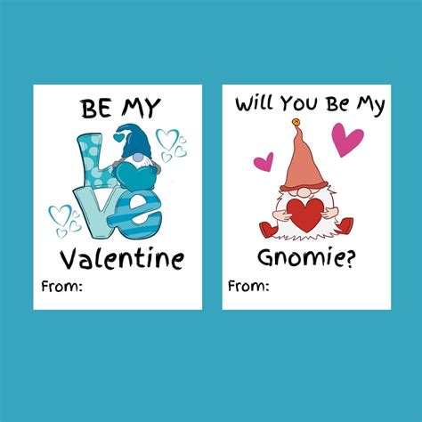 Valentines Day Cards Printable Kids Valentines Day Cards Tags Gnome