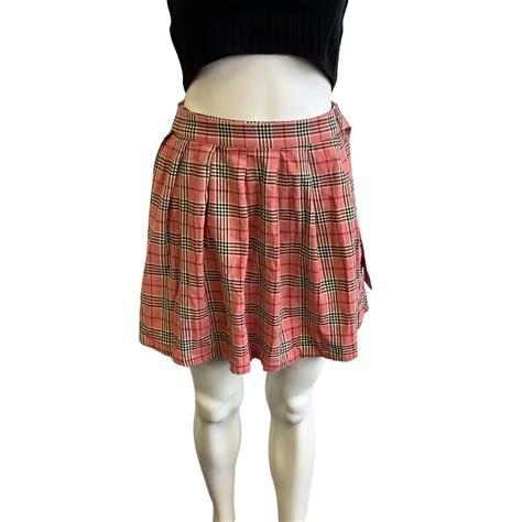 Dangerfield Womens Size 12 Mini Wrap Skorts Pink Checked S