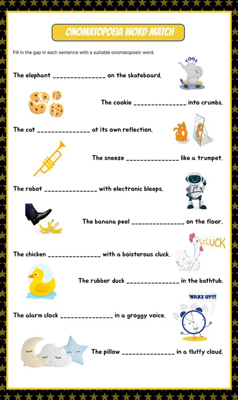 Onomatopoeia Interactive Worksheet Live Worksheets 46 Off