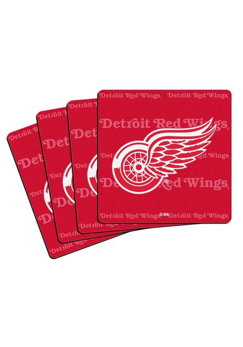 Detroit Red Wings Neoprene Coasters 4 Pack Vintage Detroit Collection