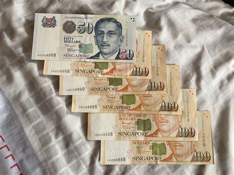 Singapore Banknotes With Nice Numbers 8888 9999 Hobbies And Toys Memorabilia And Collectibles