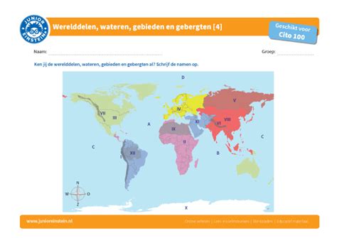 Werelddelen Wateren Gebieden En Gebergten 1