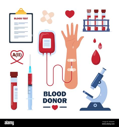 Blood Transfusion Blood Donation Set Hematology Icons Donate Blood