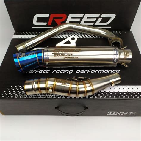 Jual Creed Exhaust Pipe TMX 125 155 EURO DESERT BIG ELBOW 51mm Canister