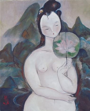 Naked Woman With Fan Par Chen Chao Pao Sur Artnet