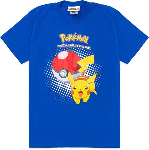 Pokemon T Shirt For Boys Childrens Character Pikachu Blue Top Kids