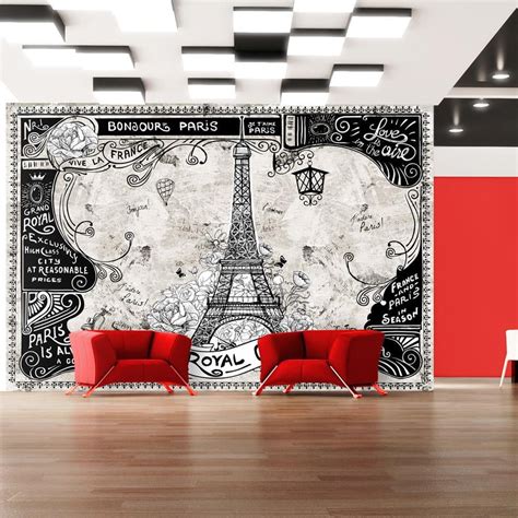 Tiptophomedecor Cityscape Wallpaper Wall Mural Bonjour Paris