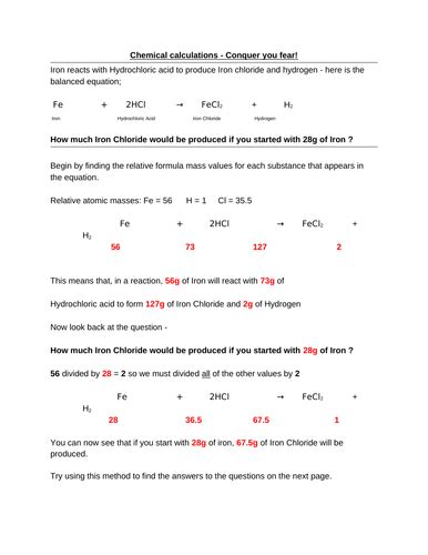 Aqa Gcse Chemistry 9 1 C42 Equations And Calculations Full Lesson