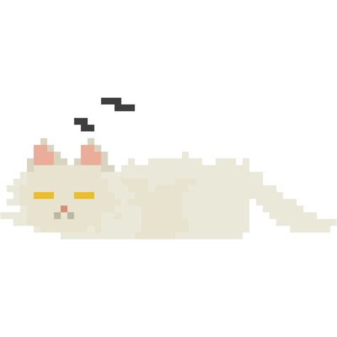 Pixel Art Sleeping Persain Cat 27190648 Png