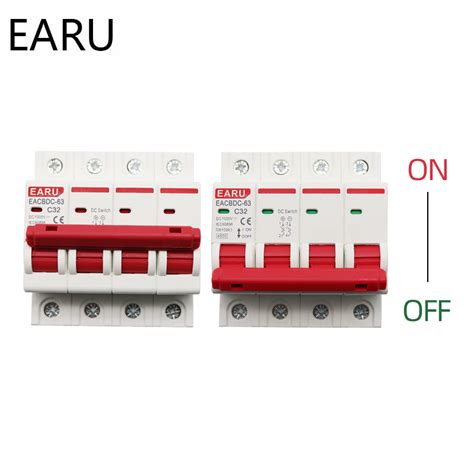 Dc 1000v 4p Solar Mini Circuit Breaker Overload Protection Switch 6a 10a 16a 20a 25a 32a 40a 50a