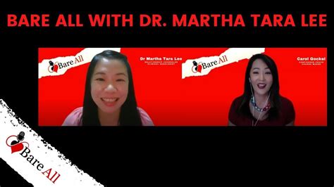 Bare All With Relationship Counselor And Clinical Sexologist Dr Martha Tara Lee Youtube