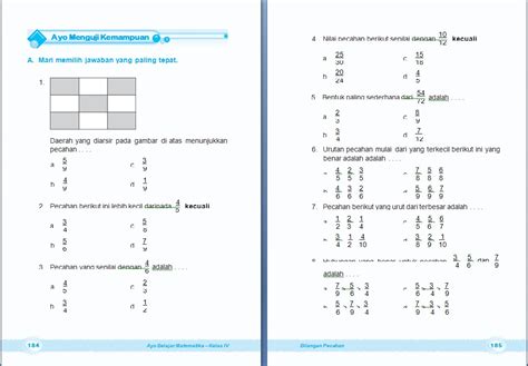 MATEMATIKA Bilangan Pecahan Bab 6 Kelas 4 SD Arrayhan E Learning