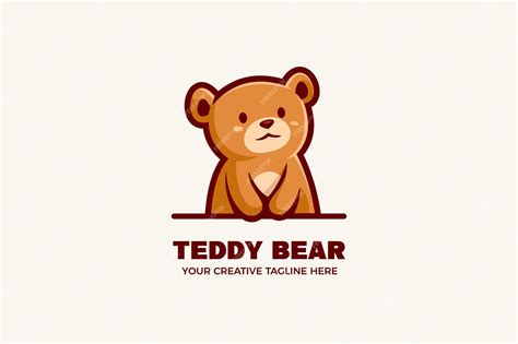 Premium Vector | Cute Teddy Bear Cartoon Mascot Logo Template