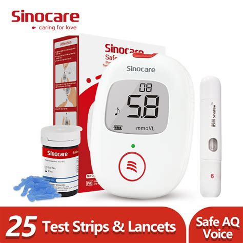 Sinocare Safe AQ Voice Blood Glucose Test 25pcs Test Strips 25