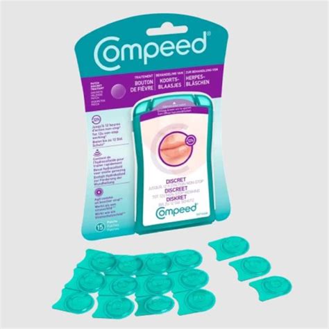 COMPEED 15 Patchs Discrets Bouton de Fièvre 1 5 x 1 5cm 3663555003536