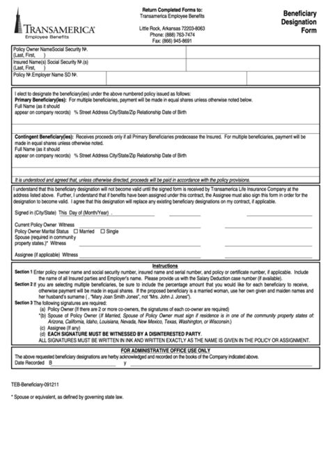 Transamerica Forms Printable Fill Out And Sign Printable Pdf Template