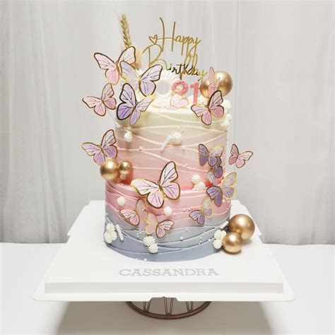 2 Tier Butterfly Cake In 2023 Butterfly Birthday Cakes Butterfly