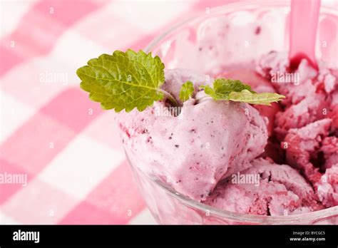 Berry Ice Cream Stock Photo Alamy