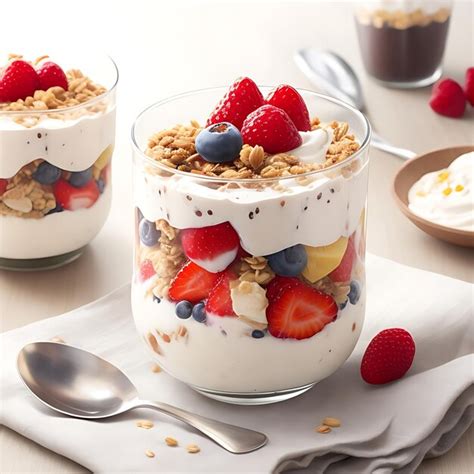 Parfait De Yogur Con Frutas Y Granola Foto Premium