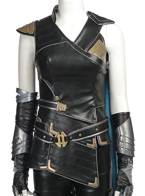 Thor Ragnarok Valkyrie Black Battle Suit Halloween Cosplay Costume