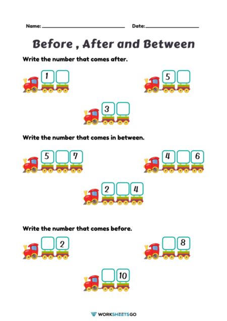 Numbers Before After And Between Worksheets Worksheetsgo