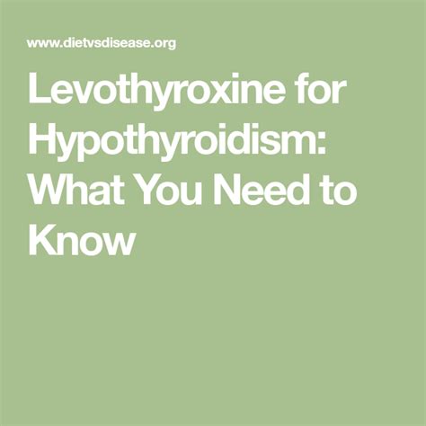 Levothyroxine For Hypothyroidism What You Need To Know Diet Vs