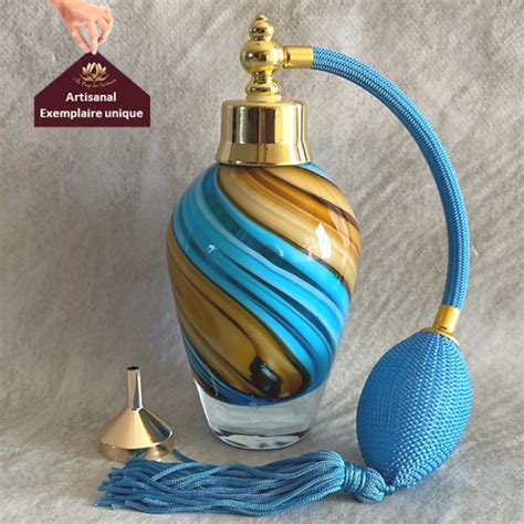 Vaporisateur De Parfum Poire Artisanal Spirale Bleu 100 Ml Au Pay