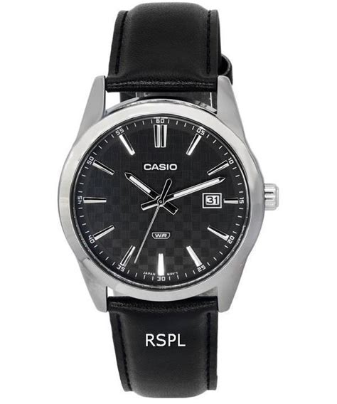 Casio Analog Leather Strap Black Dial Quartz Mtp Vd L A Mtpvd L