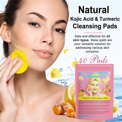 Kojic Acid Turmeric Cleansing Pads For Cleansing And Exfoliating