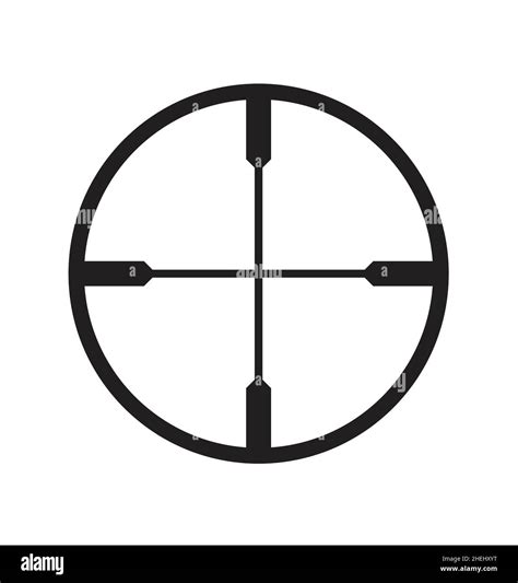 Simple Sniper Rifle Scope Crosshair Cross Hair Target Aim Icon Vector