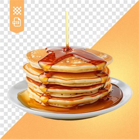 Premium Psd Realistic Photo Of Delicious Pancakes With Runny Caramel