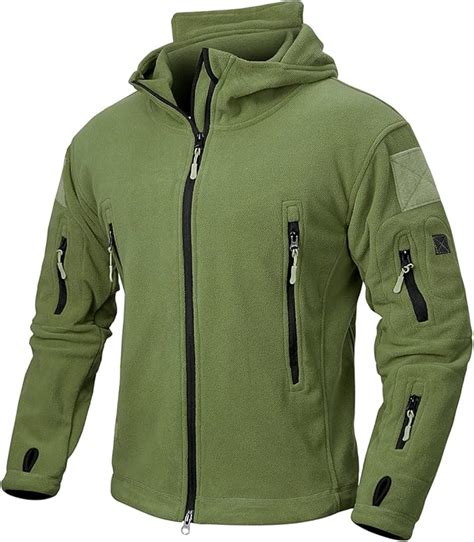 Carwornic Men S Tactical Fleece Jacket Warm Military Hooded Jacket