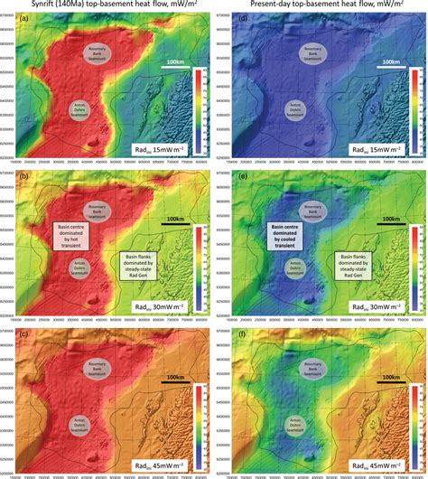 Top Basement Heat Flow For The Uk Rockall Basin Scale In Mw M