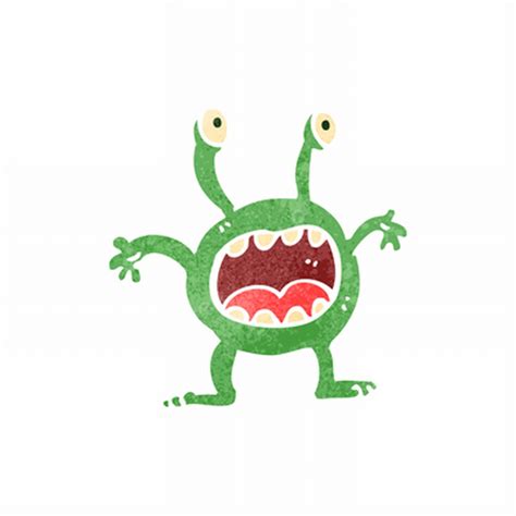 alien monster vector hd png images retro cartoon alien space monster