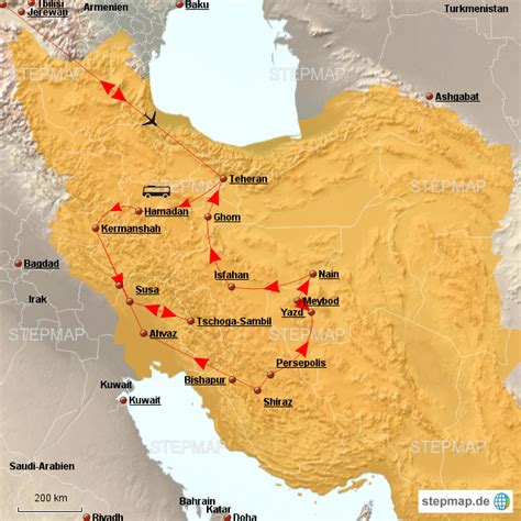 Stepmap Iran Bersicht Landkarte F R Iran