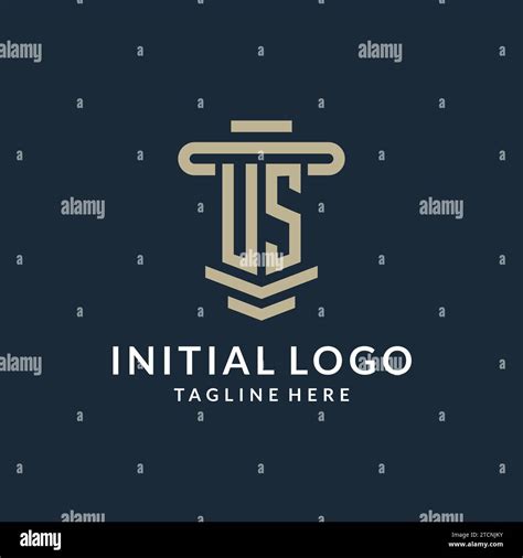 Us Initial Logo Monogram With Simple Luxury Pillar Line Vector Design