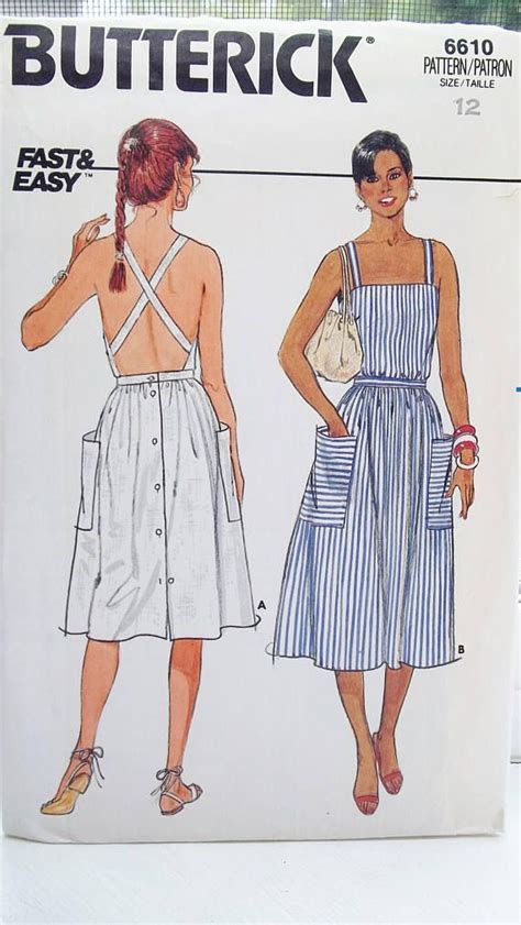 Vintage Sundress Sewing Pattern Butterick Fast Easy Etsy