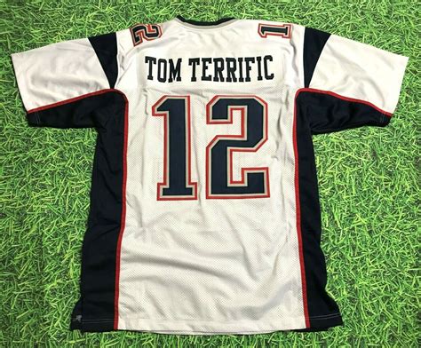 TOM BRADY CUSTOM PRO STYLE WHITE JERSEY TOM TERRIFIC