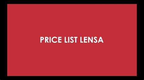 Price List Lensa Optik Melawai YouTube